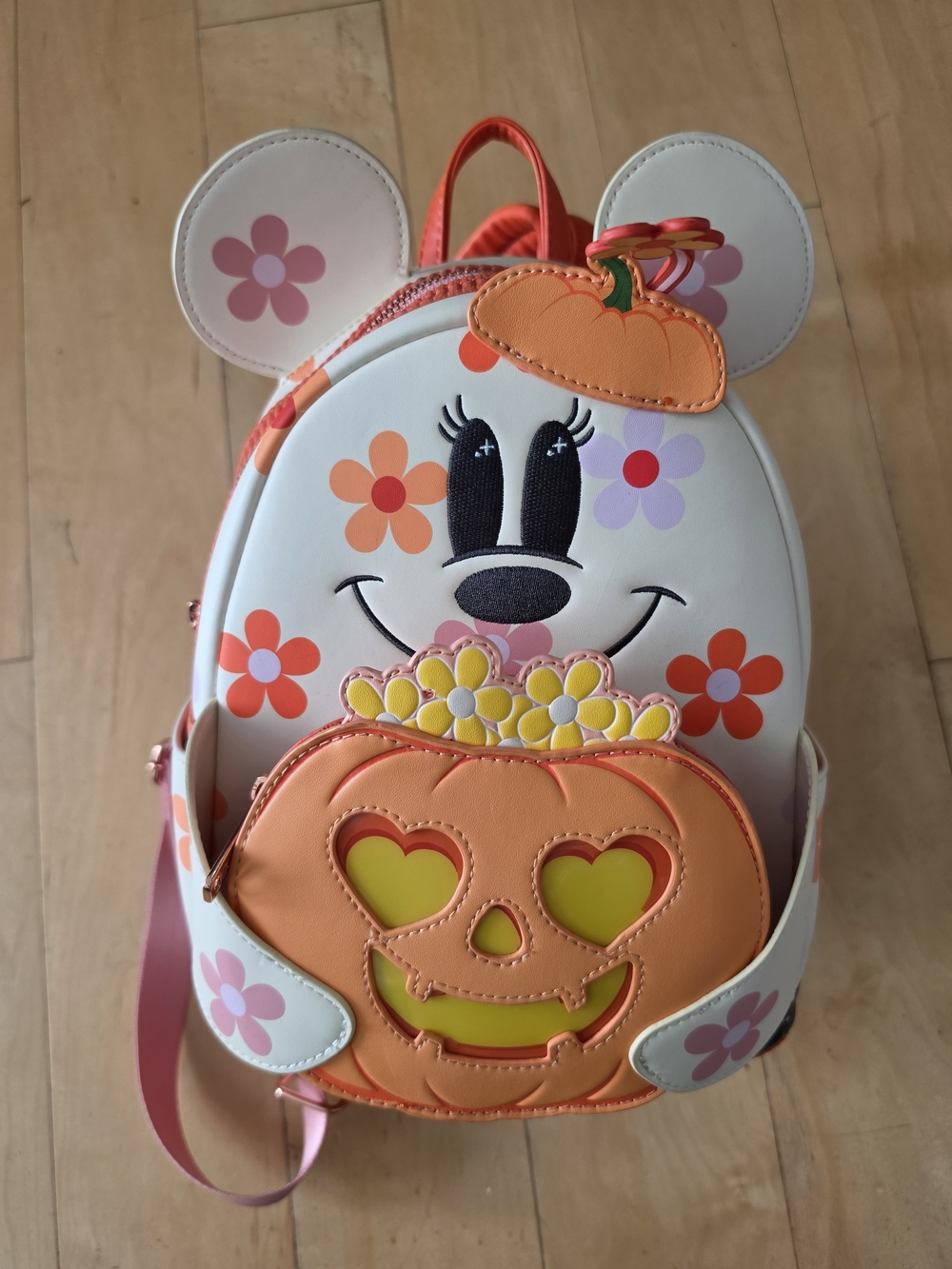 Disney Minnie Mouse Pumpkin Loungefly Backpack - Orange & White